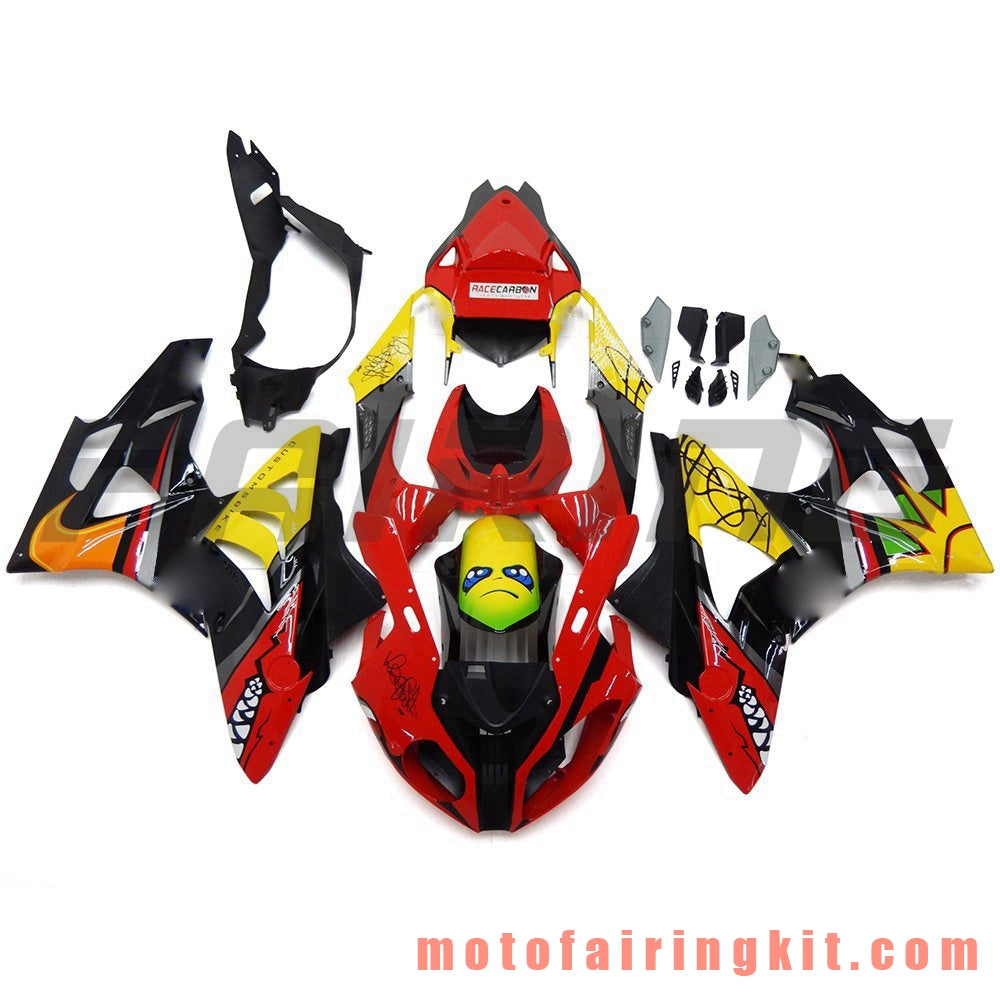 Fairing Kits Fit for S1000RR 2009 2010 2011 2012 2013 2014 S 1000 RR 09 10 11 12 13 14 Plastic ABS Injection Mold Complete Motorcycle Body Aftermarket Bodywork Frame (Red & Yellow) B008