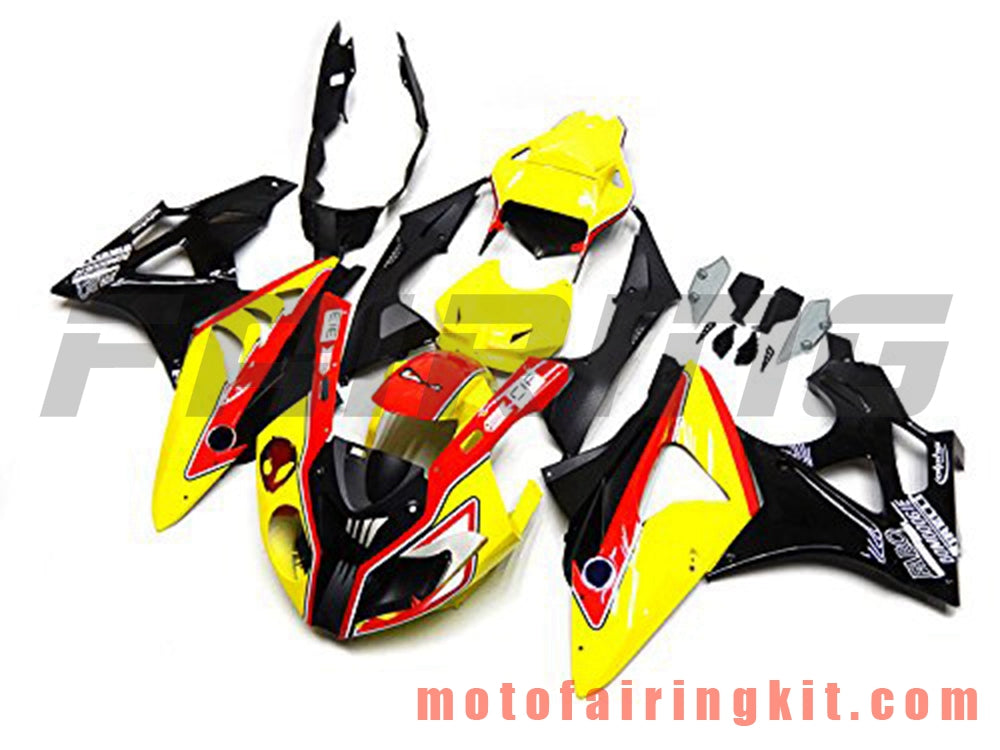 Kits de carenado aptos para S1000RR 2009 2010 2011 2012 2013 2014 S 1000 RR 09 10 11 12 13 14 Molde de inyección de plástico ABS Carrocería completa para motocicleta Carrocería del mercado de accesorios Marco (amarillo y negro) B009