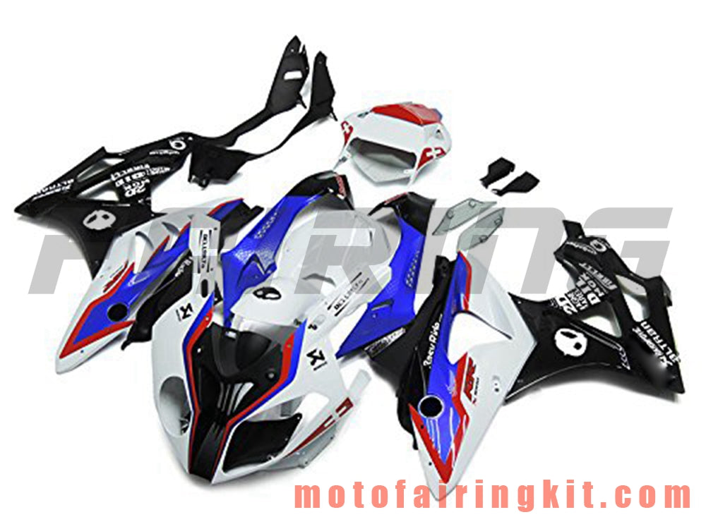 フェアリングキット S1000RR 2009 2010 2011 2012 2013 2014 S 1000 RR 09 10 11 12 13 14 プラスチック ABS 射出成型 完全なオートバイボディ アフターマーケットボディワークフレーム (ブラック &amp; ホワイト) B011