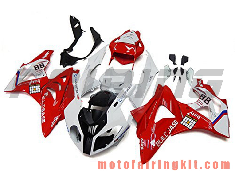 Fairing Kits Fit for S1000RR 2009 2010 2011 2012 2013 2014 S 1000 RR 09 10 11 12 13 14 Plastic ABS Injection Mold Complete Motorcycle Body Aftermarket Bodywork Frame (Red & White) B014