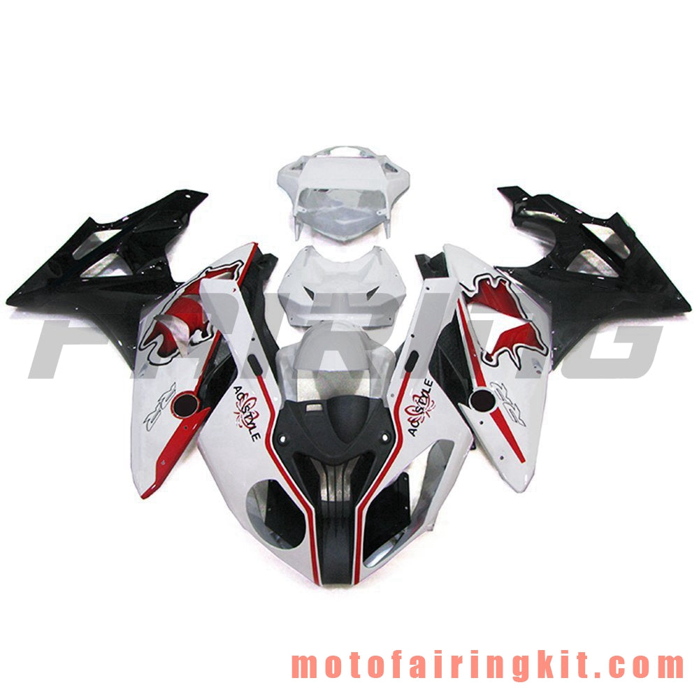 フェアリングキット S1000RR 2009 2010 2011 2012 2013 2014 S 1000 RR 09 10 11 12 13 14 プラスチック ABS 射出成型 完全なオートバイボディ アフターマーケットボディワークフレーム (ブラック &amp; ホワイト) B019