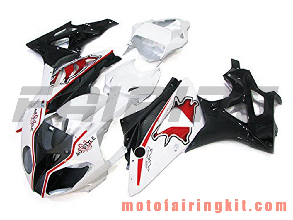 Fairing Kits Fit for S1000RR 2009 2010 2011 2012 2013 2014 S 1000 RR 09 10 11 12 13 14 Plastic ABS Injection Mold Complete Motorcycle Body Aftermarket Bodywork Frame (Black & White) B019