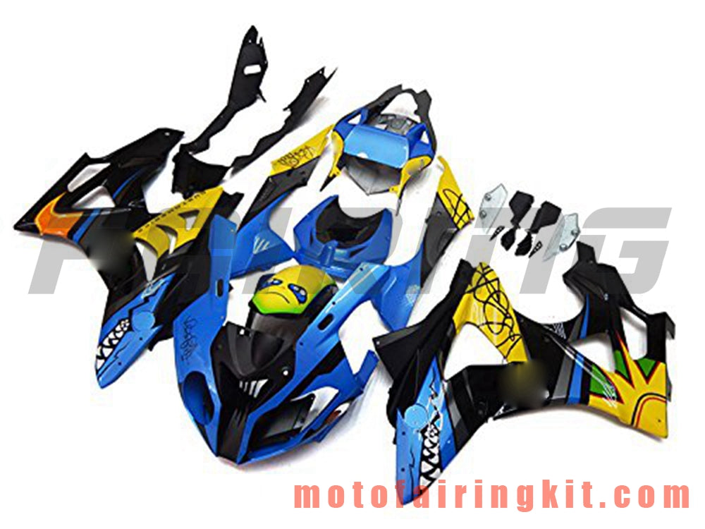 Fairing Kits Fit for S1000RR 2009 2010 2011 2012 2013 2014 S 1000 RR 09 10 11 12 13 14 Plastic ABS Injection Mold Complete Motorcycle Body Aftermarket Bodywork Frame (Blue & Yellow) B020