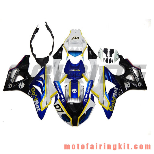 Kits de carenado aptos para S1000RR 2009 2010 2011 2012 2013 2014 S 1000 RR 09 10 11 12 13 14 Molde de inyección de plástico ABS Carrocería completa para motocicleta Carrocería del mercado de accesorios Marco (negro y azul) B022