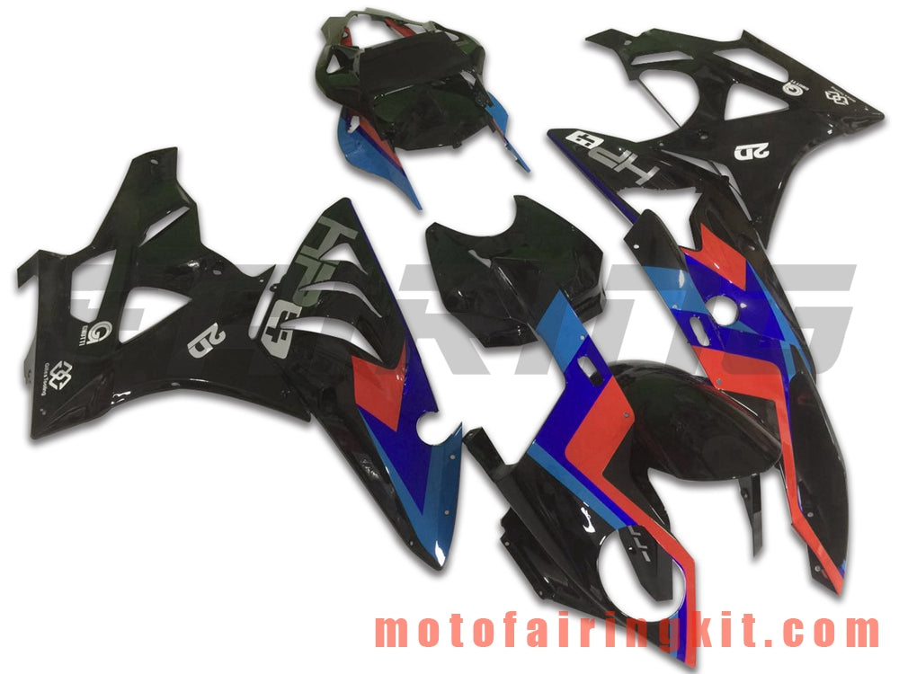 フェアリングキット S1000RR 2009 2010 2011 2012 2013 2014 S 1000 RR 09 10 11 12 13 14 プラスチック ABS 射出成型 完全なオートバイボディ アフターマーケットボディワークフレーム (ブラック &amp; ブルー) B025