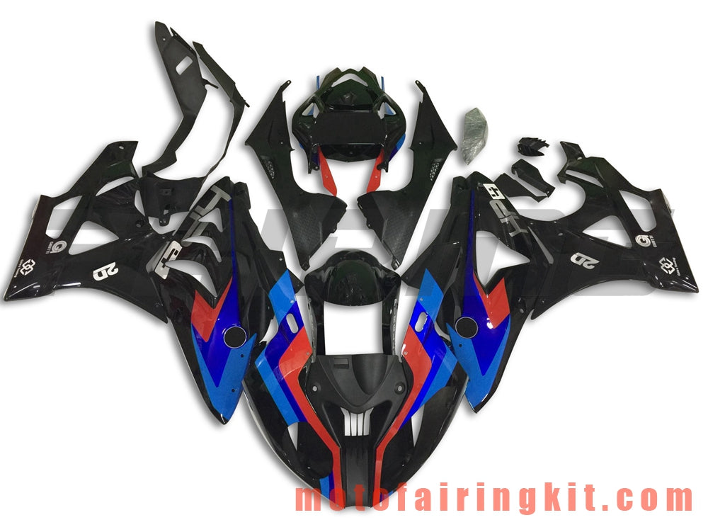 Kits de carenado aptos para S1000RR 2009 2010 2011 2012 2013 2014 S 1000 RR 09 10 11 12 13 14 Molde de inyección de plástico ABS Carrocería completa para motocicleta Carrocería de posventa Marco (negro y azul) B026