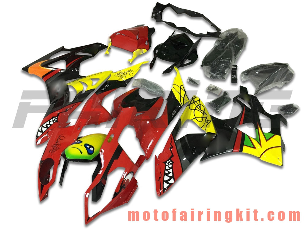 Fairing Kits Fit for S1000RR 2009 2010 2011 2012 2013 2014 S 1000 RR 09 10 11 12 13 14 Plastic ABS Injection Mold Complete Motorcycle Body Aftermarket Bodywork Frame (Red & Yellow) B032