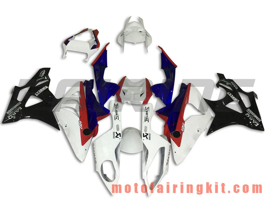 Fairing Kits Fit for S1000RR 2009 2010 2011 2012 2013 2014 S 1000 RR 09 10 11 12 13 14 Plastic ABS Injection Mold Complete Motorcycle Body Aftermarket Bodywork Frame (White & Blue) B035