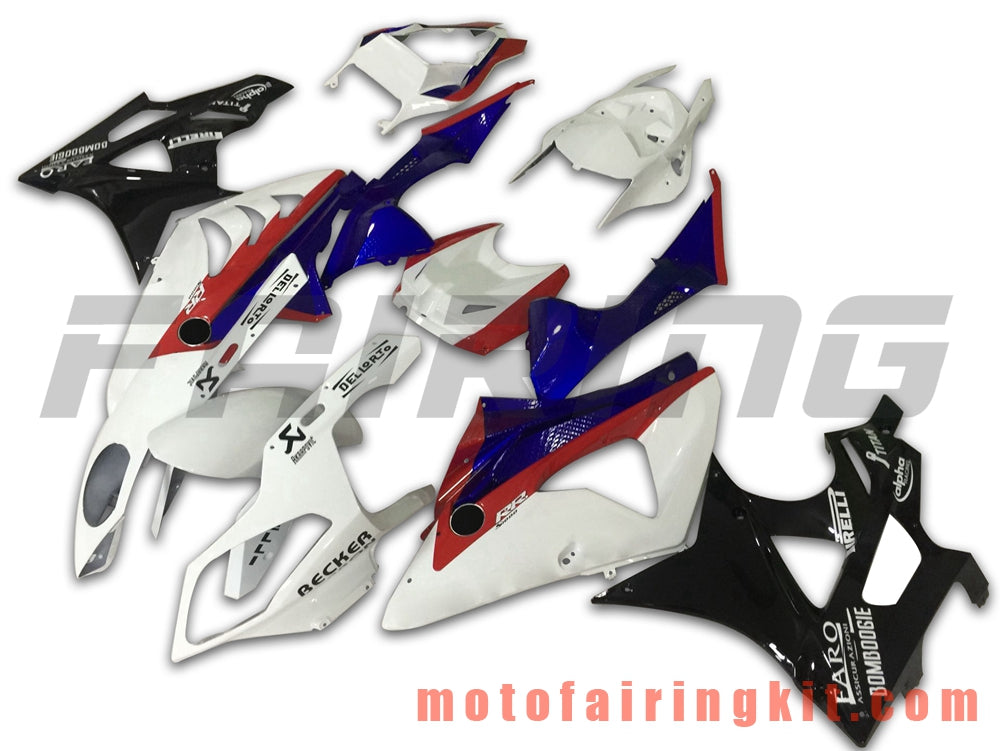 Fairing Kits Fit for S1000RR 2009 2010 2011 2012 2013 2014 S 1000 RR 09 10 11 12 13 14 Plastic ABS Injection Mold Complete Motorcycle Body Aftermarket Bodywork Frame (White & Blue) B035