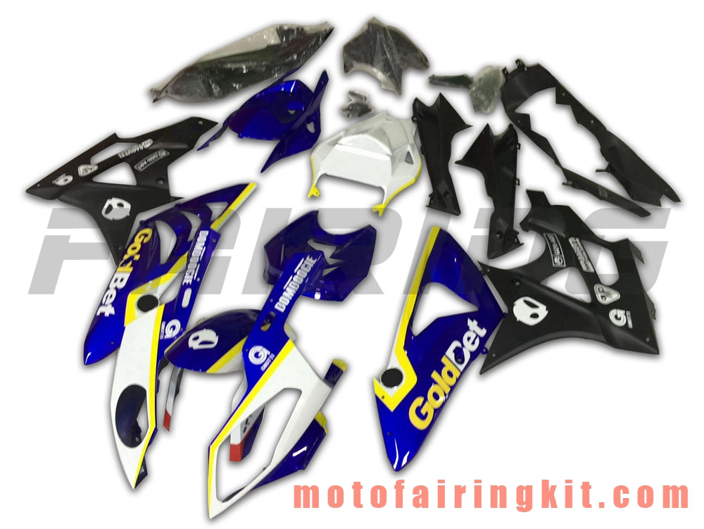 フェアリングキット S1000RR 2009 2010 2011 2012 2013 2014 S 1000 RR 09 10 11 12 13 14 プラスチック ABS 射出成型 完全なオートバイボディ アフターマーケットボディワークフレーム (ブルー &amp; ブラック) B038