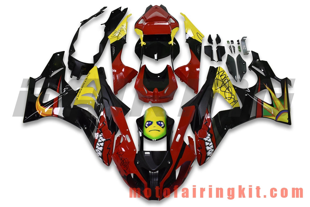 フェアリングキット S1000RR 2009 2010 2011 2012 2013 2014 S 1000 RR 09 10 11 12 13 14 プラスチック ABS 射出成型 完全なオートバイボディ アフターマーケットボディワークフレーム (レッド &amp; ブラック) B045