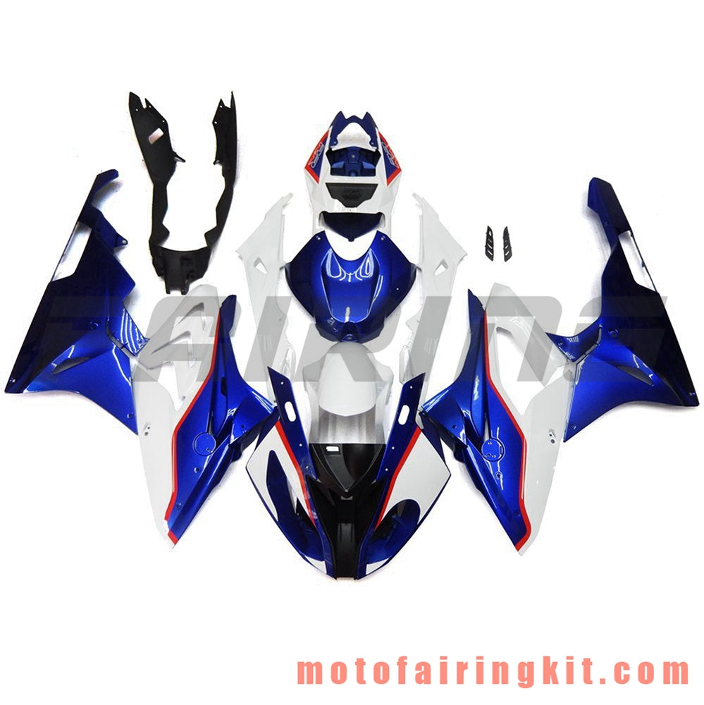 Kits de carenado aptos para S1000RR 2015 2016 S 1000 RR 15 16 Molde de inyección de plástico ABS Carrocería completa para motocicleta Carrocería del mercado de accesorios Marco (azul y blanco) B001