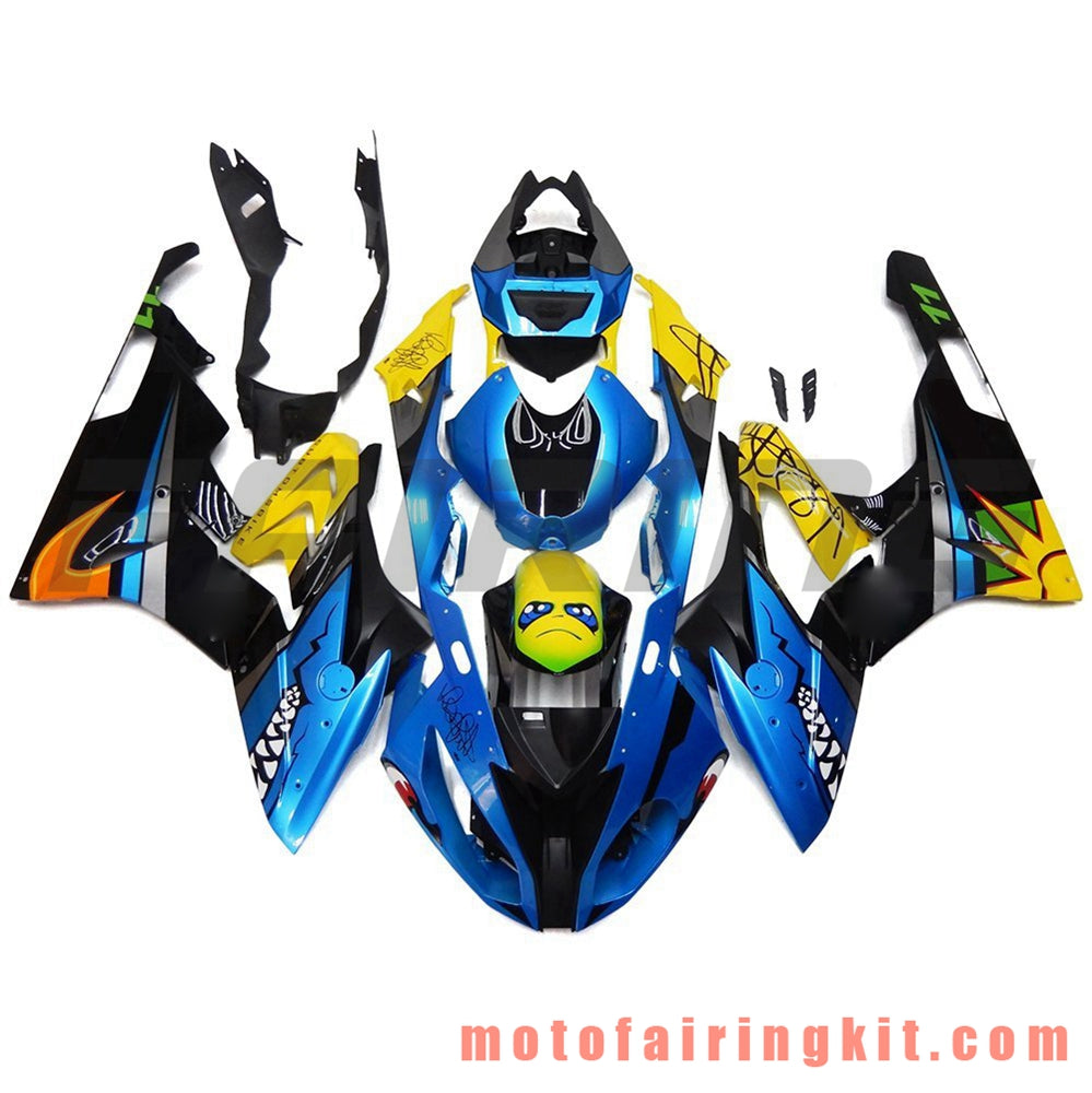 フェアリングキット S1000RR 2015 2016 S 1000 RR 15 16 プラスチック ABS 射出成形 完全なオートバイボディ アフターマーケットボディワークフレーム (ブルー &amp; イエロー) B008