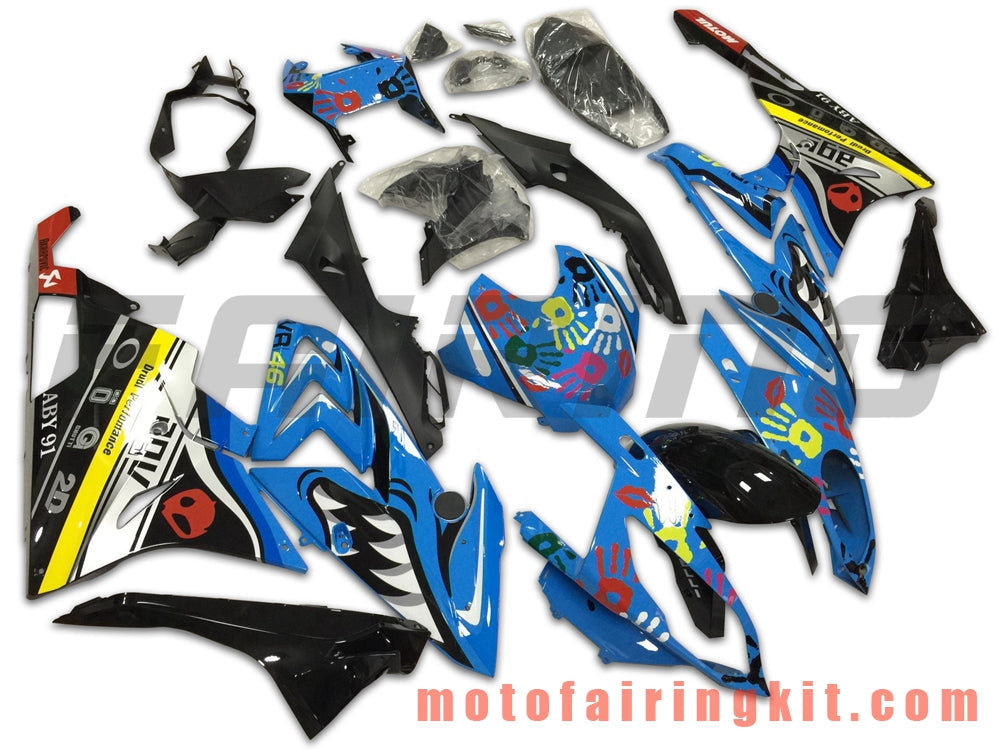 Fairing Kits Fit for S1000RR 2015 2016 S 1000 RR 15 16 Plastic ABS Injection Mold Complete Motorcycle Body Aftermarket Bodywork Frame (Blue & Black) B013