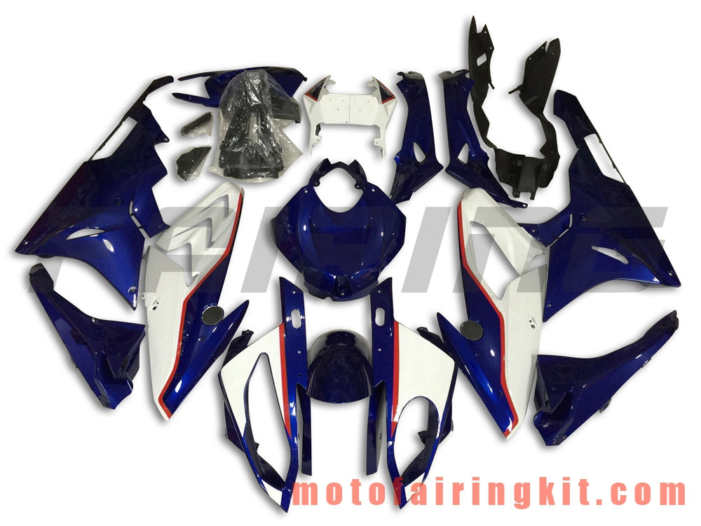 フェアリングキット S1000RR 2015 2016 S 1000 RR 15 16 プラスチック ABS 射出成形 完全なオートバイボディ アフターマーケットボディワークフレーム (ブルー &amp; ホワイト) B016