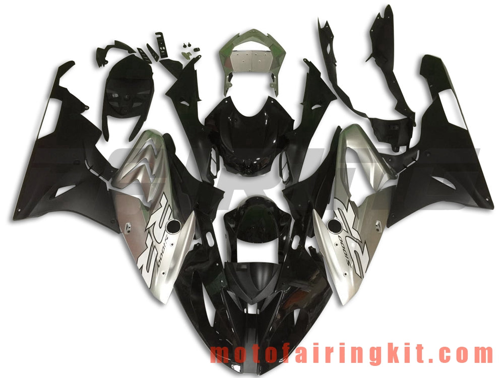 Kits de carenado aptos para S1000RR 2015 2016 S 1000 RR 15 16 Molde de inyección de plástico ABS Carrocería completa para motocicleta Marco de carrocería de posventa (negro y plateado) B022