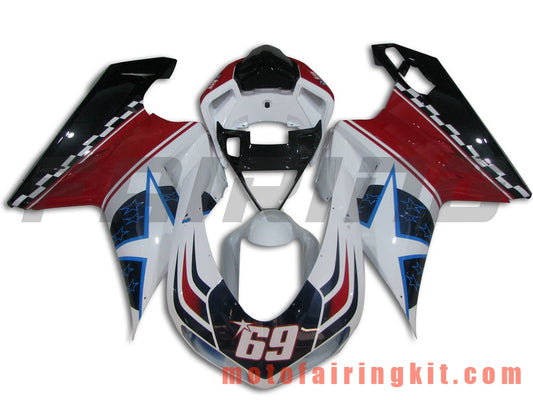 Fairing Kits Fit for 1098 848 1198 2007 2008 2009 2010 2011 2012 Plastic ABS Injection Mold Complete Motorcycle Body Aftermarket Bodywork Frame (Red & White) B001