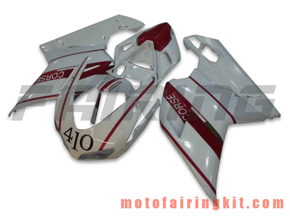 Fairing Kits Fit for 1098 848 1198 2007 2008 2009 2010 2011 2012 Plastic ABS Injection Mold Complete Motorcycle Body Aftermarket Bodywork Frame (White & Red) B009