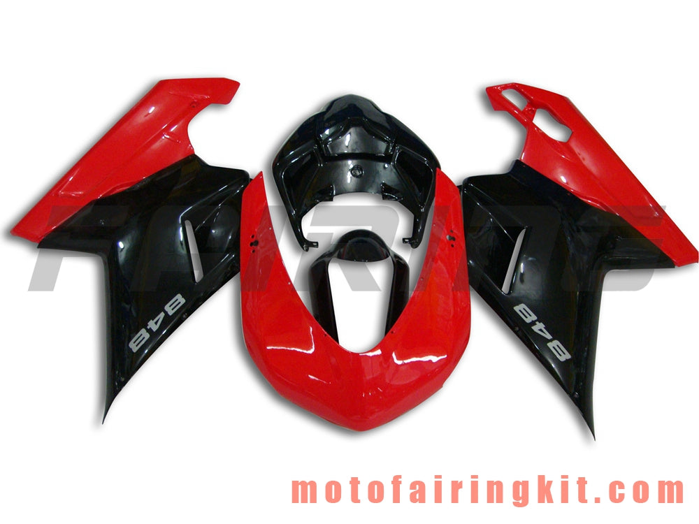 Kits de carenado aptos para 1098 848 1198 2007 2008 2009 2010 2011 2012 Molde de inyección de plástico ABS Carrocería completa para motocicleta Marco de carrocería de posventa (rojo y negro) B015