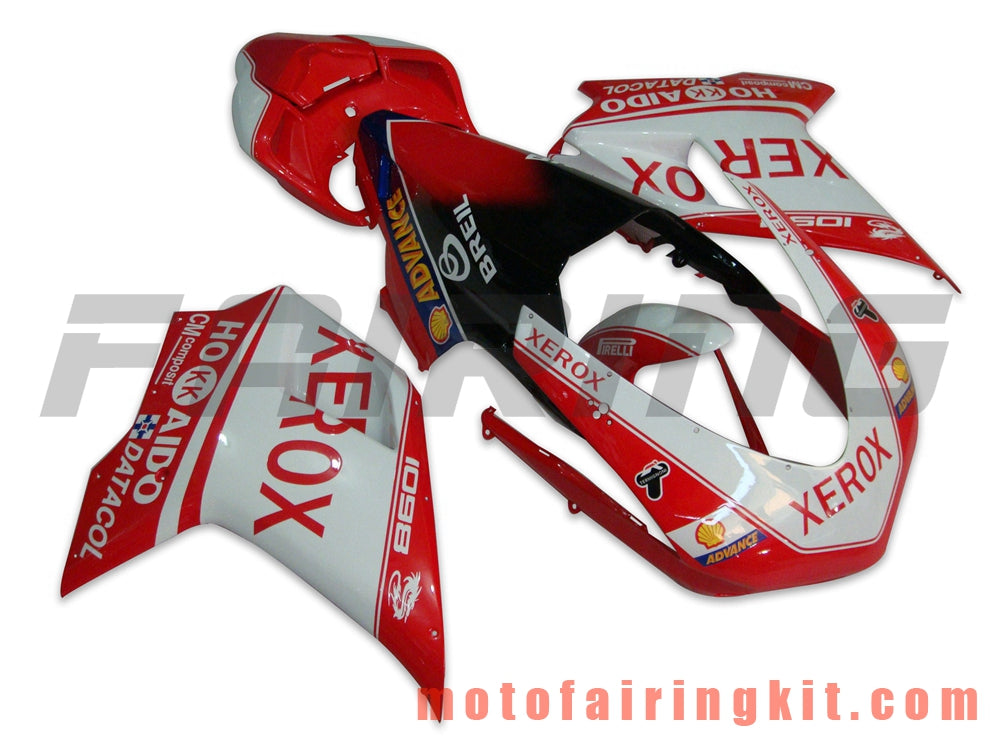 Fairing Kits Fit for 1098 848 1198 2007 2008 2009 2010 2011 2012 Plastic ABS Injection Mold Complete Motorcycle Body Aftermarket Bodywork Frame (Red & White) B018