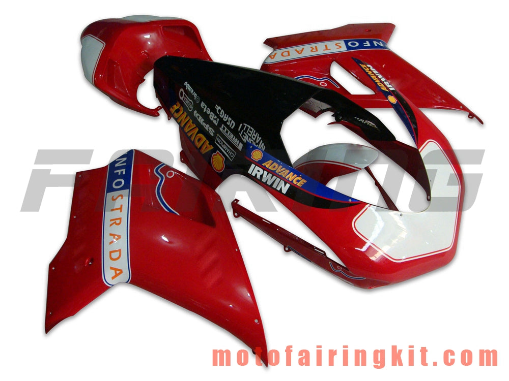 Fairing Kits Fit for 1098 848 1198 2007 2008 2009 2010 2011 2012 Plastic ABS Injection Mold Complete Motorcycle Body Aftermarket Bodywork Frame (Red & White) B020