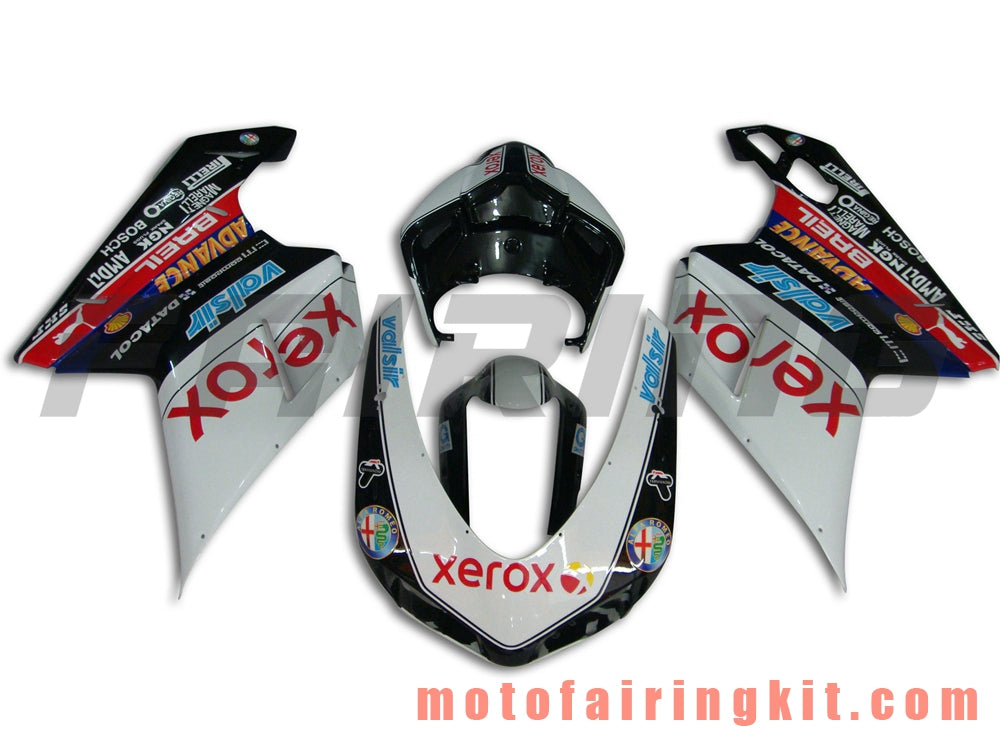 Kits de carenado aptos para 1098 848 1198 2007 2008 2009 2010 2011 2012 Molde de inyección de plástico ABS Carrocería completa para motocicleta Marco de carrocería de posventa (blanco y negro) B024