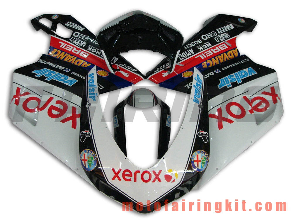 Kits de carenado aptos para 1098 848 1198 2007 2008 2009 2010 2011 2012 Molde de inyección de plástico ABS Carrocería completa para motocicleta Marco de carrocería de posventa (blanco y negro) B025