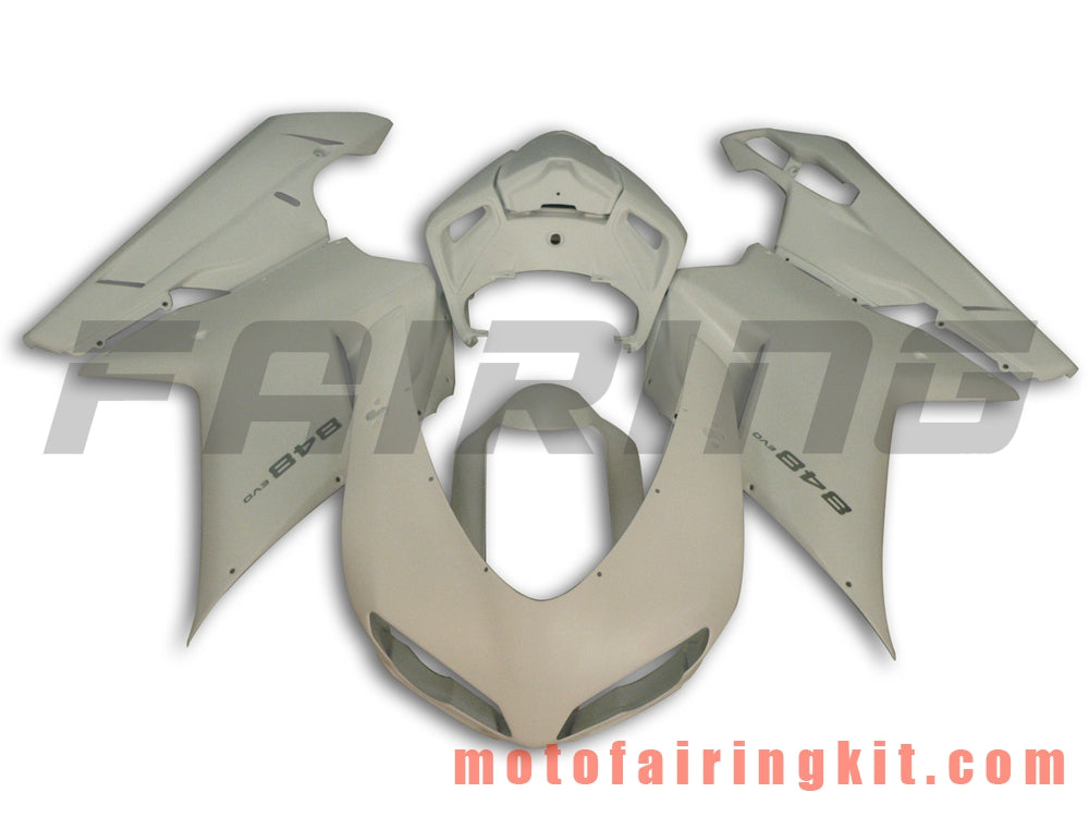 Kits de carenado aptos para 1098 848 1198 2007 2008 2009 2010 2011 2012 Molde de inyección de plástico ABS Carrocería completa para motocicleta Marco de carrocería de posventa (blanco) B027