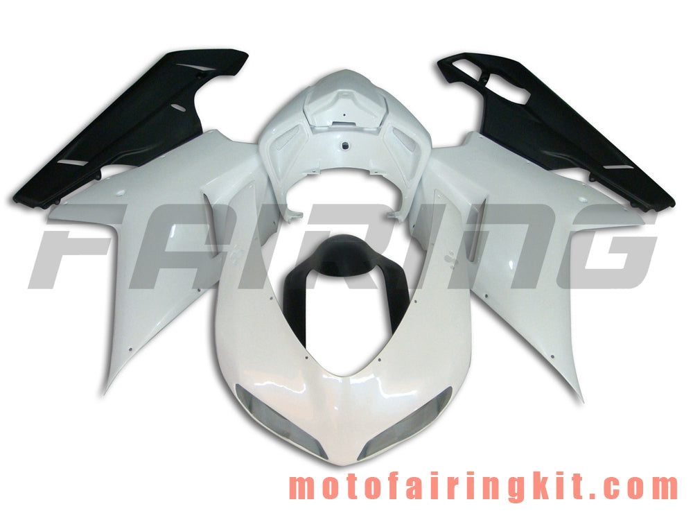 Kits de carenado aptos para 1098 848 1198 2007 2008 2009 2010 2011 2012 Molde de inyección de plástico ABS Carrocería completa para motocicleta Marco de carrocería de posventa (blanco y negro) B030