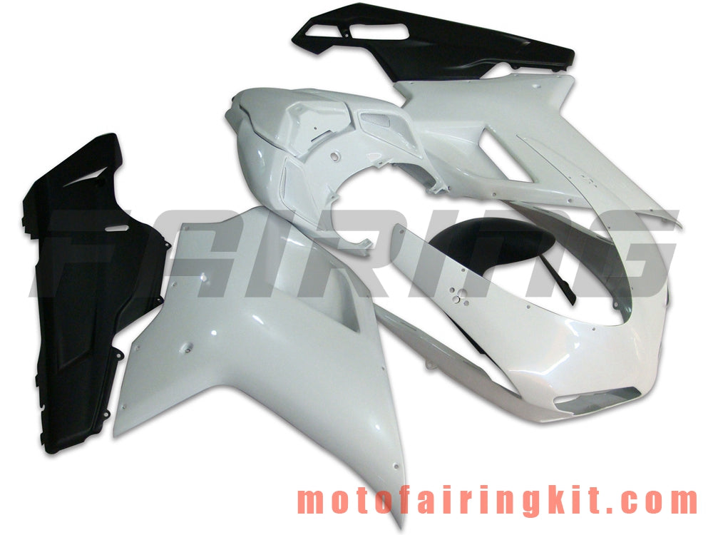 Fairing Kits Fit for 1098 848 1198 2007 2008 2009 2010 2011 2012 Plastic ABS Injection Mold Complete Motorcycle Body Aftermarket Bodywork Frame (White & Black) B030