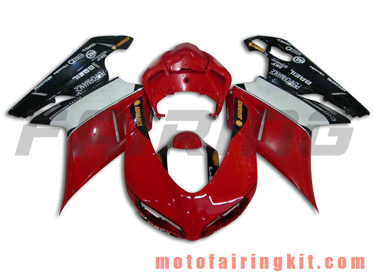 Fairing Kits Fit for 1098 848 1198 2007 2008 2009 2010 2011 2012 Plastic ABS Injection Mold Complete Motorcycle Body Aftermarket Bodywork Frame (Red & Black) B031