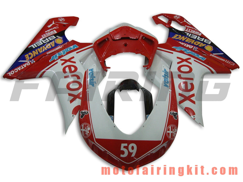 Kits de carenado aptos para 1098 848 1198 2007 2008 2009 2010 2011 2012 Molde de inyección de plástico ABS Carrocería completa para motocicleta Marco de carrocería de posventa (rojo y blanco) B032