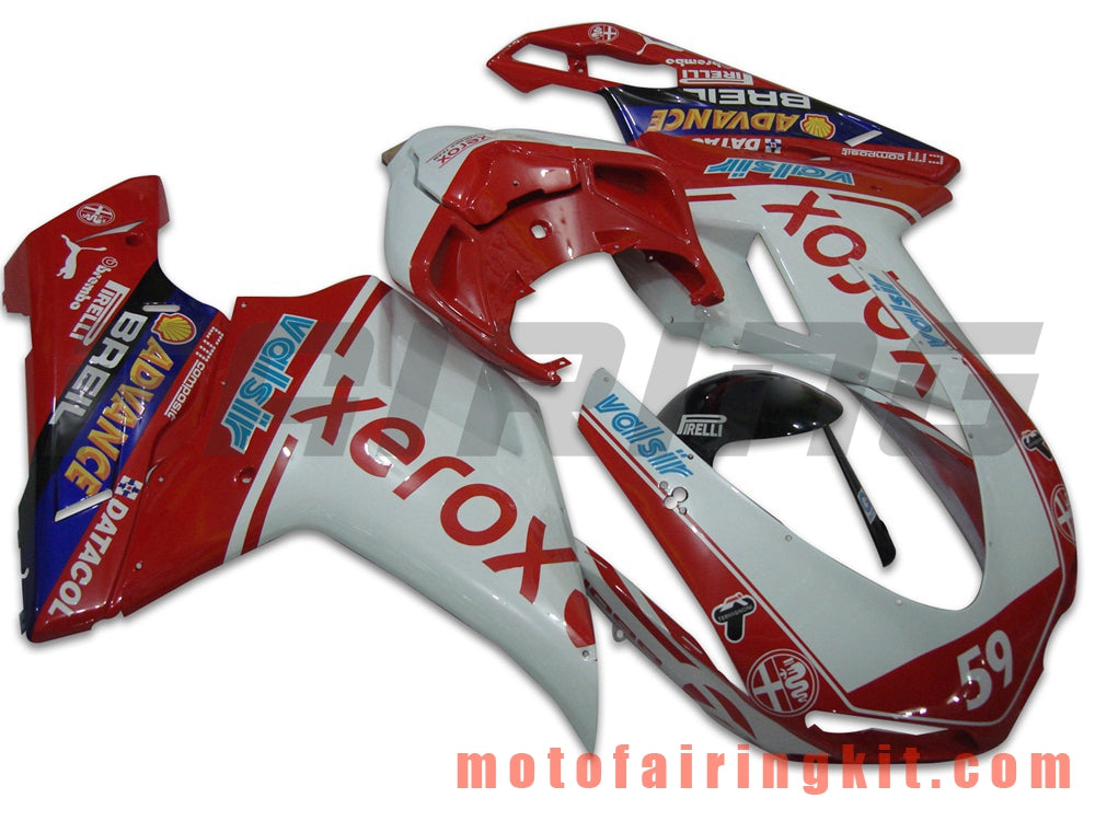 Fairing Kits Fit for 1098 848 1198 2007 2008 2009 2010 2011 2012 Plastic ABS Injection Mold Complete Motorcycle Body Aftermarket Bodywork Frame (Red & White) B032