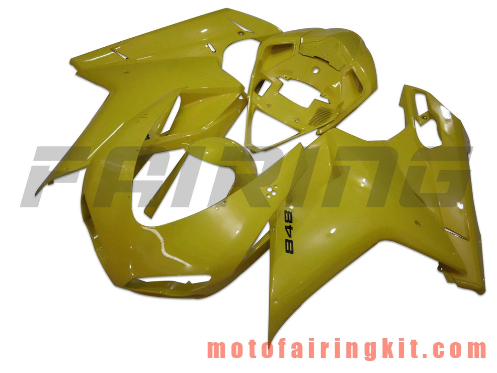 Fairing Kits Fit for 1098 848 1198 2007 2008 2009 2010 2011 2012 Plastic ABS Injection Mold Complete Motorcycle Body Aftermarket Bodywork Frame (Yellow) B035