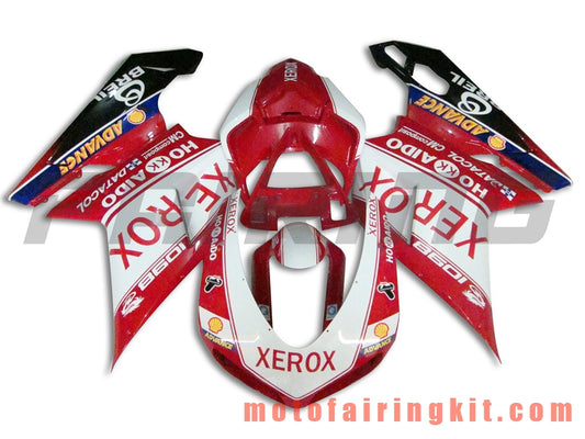 Fairing Kits Fit for 1098 848 1198 2007 2008 2009 2010 2011 2012 Plastic ABS Injection Mold Complete Motorcycle Body Aftermarket Bodywork Frame (Red & White) B038