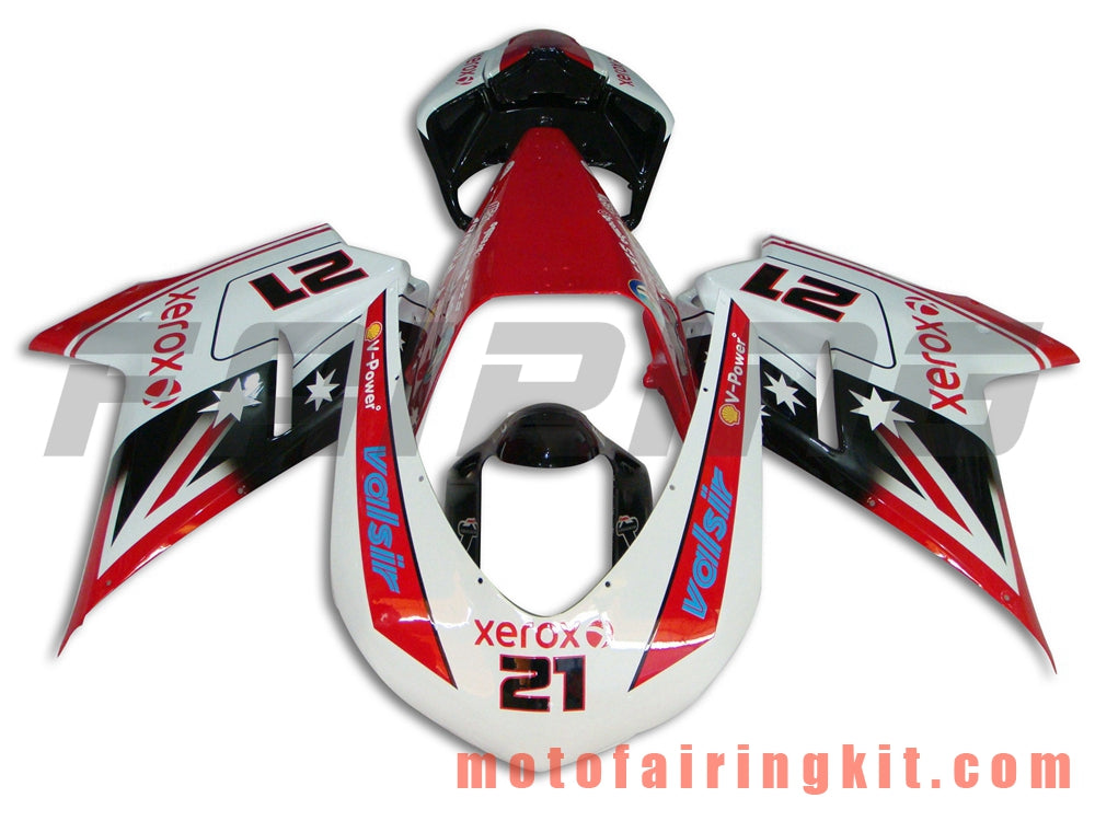 Fairing Kits Fit for 1098 848 1198 2007 2008 2009 2010 2011 2012 Plastic ABS Injection Mold Complete Motorcycle Body Aftermarket Bodywork Frame (White & Red) B041