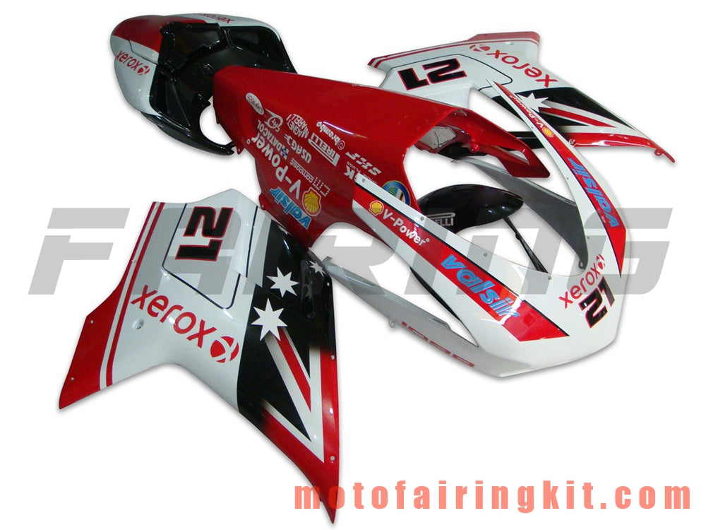 Fairing Kits Fit for 1098 848 1198 2007 2008 2009 2010 2011 2012 Plastic ABS Injection Mold Complete Motorcycle Body Aftermarket Bodywork Frame (White & Red) B041