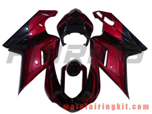 Fairing Kits Fit for 1098 848 1198 2007 2008 2009 2010 2011 2012 Plastic ABS Injection Mold Complete Motorcycle Body Aftermarket Bodywork Frame (Red & Black) B048