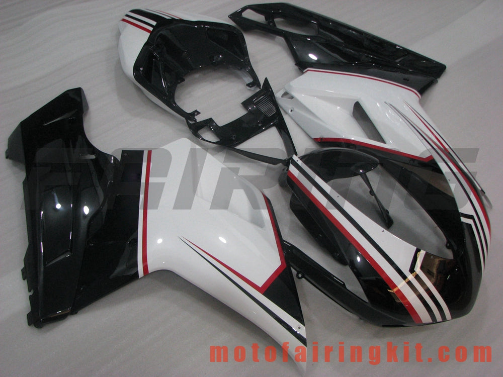 Fairing Kits Fit for 1098 848 1198 2007 2008 2009 2010 2011 2012 Plastic ABS Injection Mold Complete Motorcycle Body Aftermarket Bodywork Frame (White & Black) B053