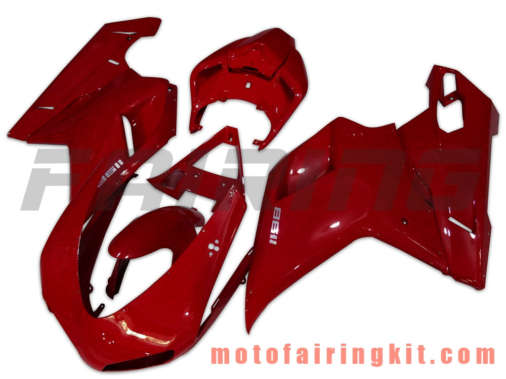 Fairing Kits Fit for 1098 848 1198 2007 2008 2009 2010 2011 2012 Plastic ABS Injection Mold Complete Motorcycle Body Aftermarket Bodywork Frame (Red) B056