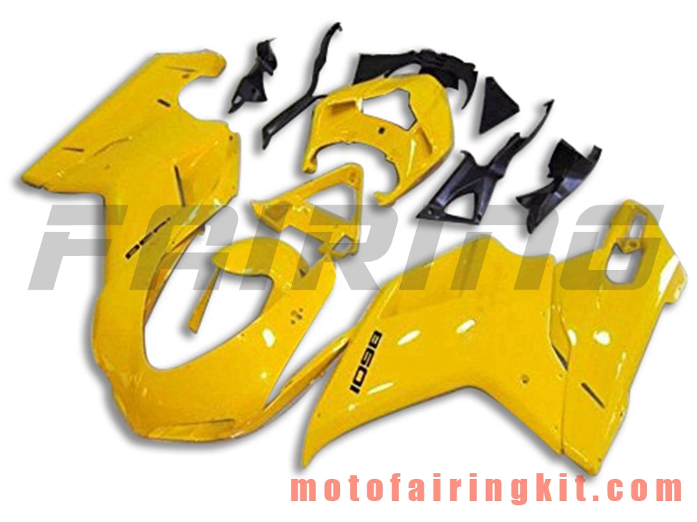 Fairing Kits Fit for 1098 848 1198 2007 2008 2009 2010 2011 2012 Plastic ABS Injection Mold Complete Motorcycle Body Aftermarket Bodywork Frame (Yellow) B064