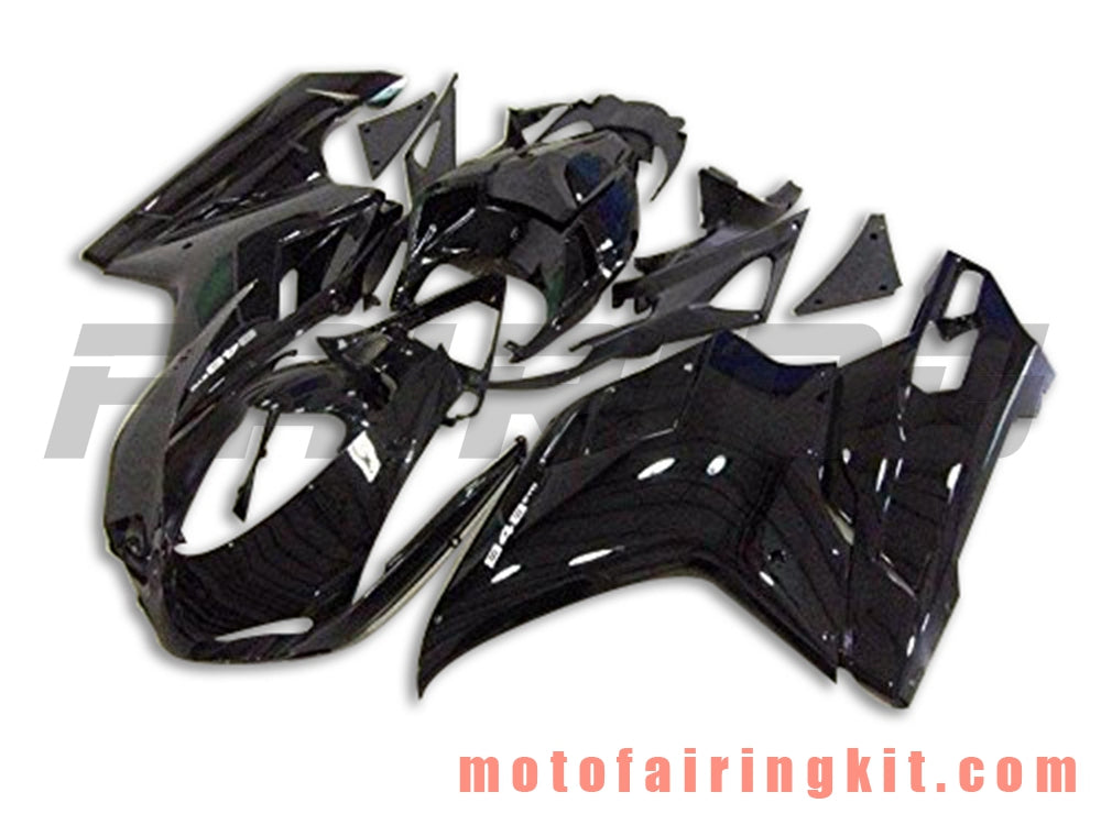 Fairing Kits Fit for 1098 848 1198 2007 2008 2009 2010 2011 2012 Plastic ABS Injection Mold Complete Motorcycle Body Aftermarket Bodywork Frame (Black) B066