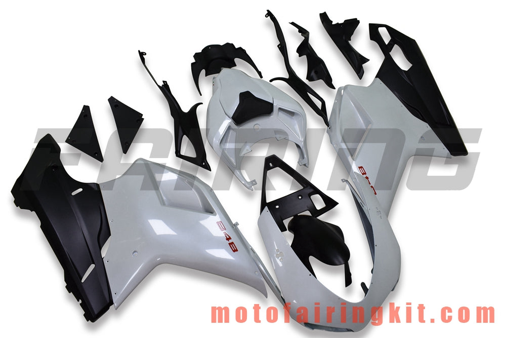 Fairing Kits Fit for 1098 848 1198 2007 2008 2009 2010 2011 2012 Plastic ABS Injection Mold Complete Motorcycle Body Aftermarket Bodywork Frame (White & Black) B068