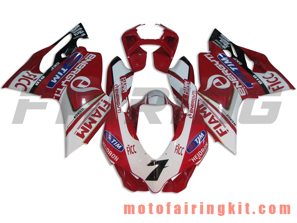 Kits de carenado aptos para 899 1199 2012 2013 12 13 Molde de inyección de plástico ABS Carrocería completa para motocicleta Marco de carrocería de posventa (rojo y blanco) B003