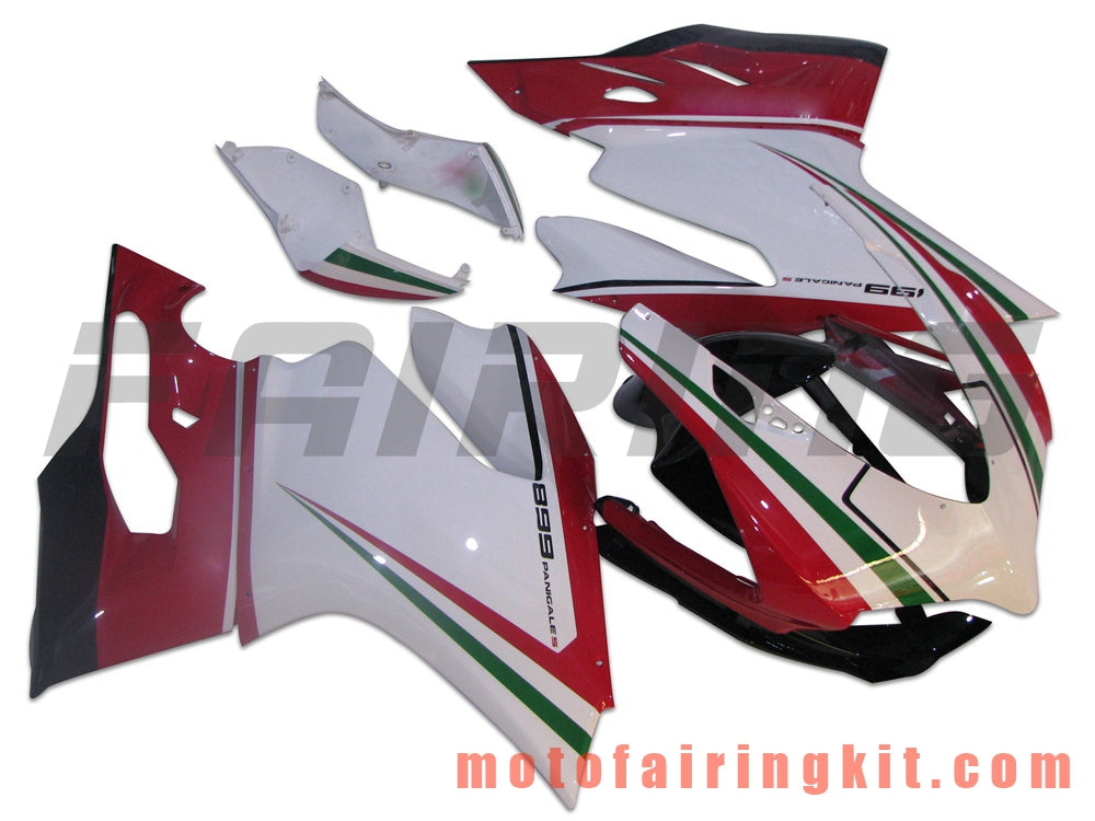 Kits de carenado aptos para 899 1199 2012 2013 12 13 Molde de inyección de plástico ABS Carrocería completa para motocicleta Marco de carrocería de posventa (blanco y rojo) B007