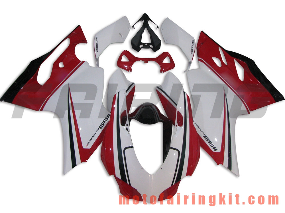 Fairing Kits Fit for 899 1199 2012 2013 12 13 Plastic ABS Injection Mold Complete Motorcycle Body Aftermarket Bodywork Frame (White & Red) B009