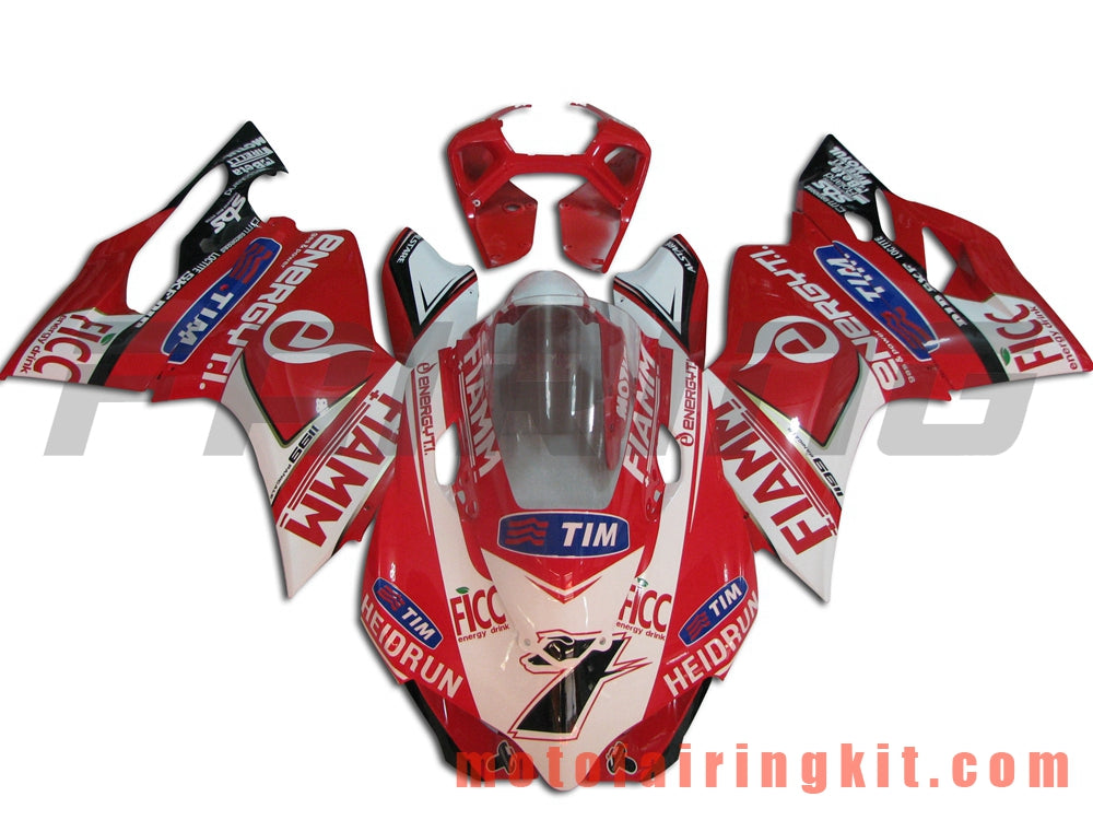 Fairing Kits Fit for 899 1199 2012 2013 12 13 Plastic ABS Injection Mold Complete Motorcycle Body Aftermarket Bodywork Frame (Red & White) B012