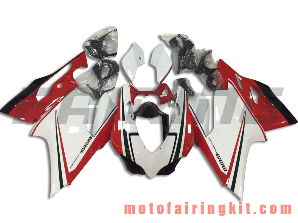 Fairing Kits Fit for 899 1199 2012 2013 12 13 Plastic ABS Injection Mold Complete Motorcycle Body Aftermarket Bodywork Frame (White & Red) B019