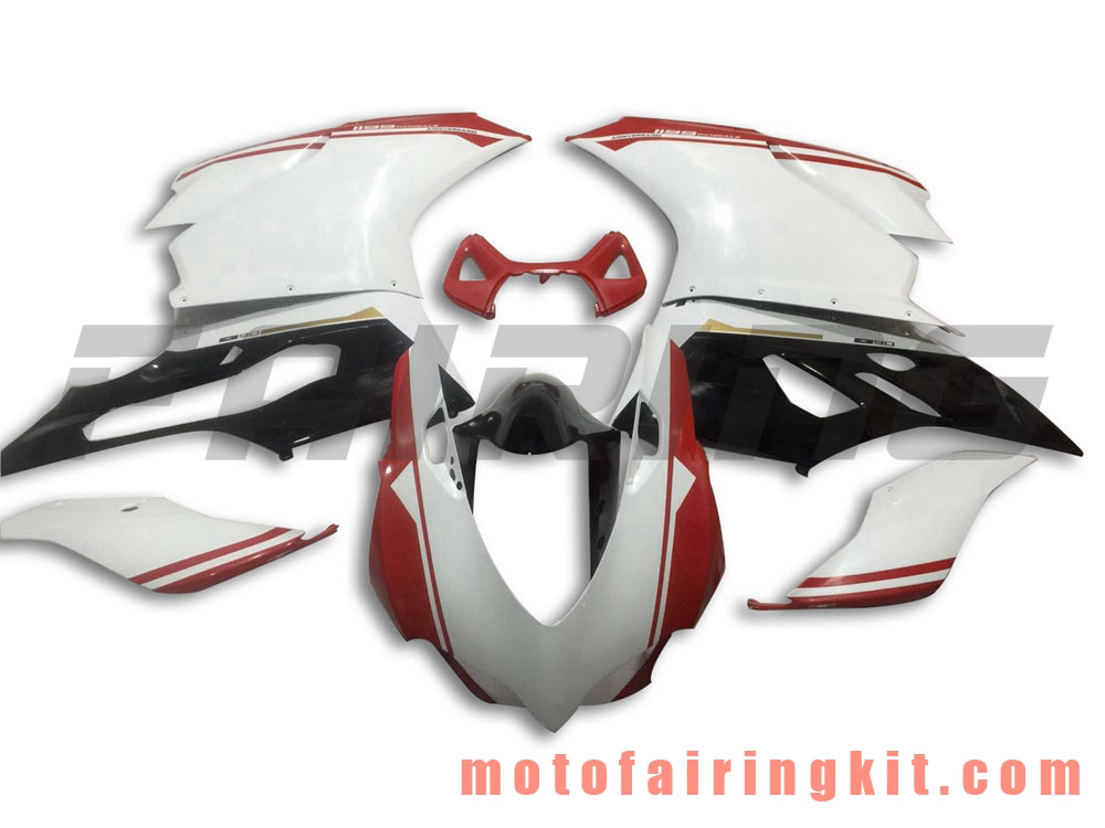 Fairing Kits Fit for 899 1199 2012 2013 12 13 Plastic ABS Injection Mold Complete Motorcycle Body Aftermarket Bodywork Frame (White & Red) B020