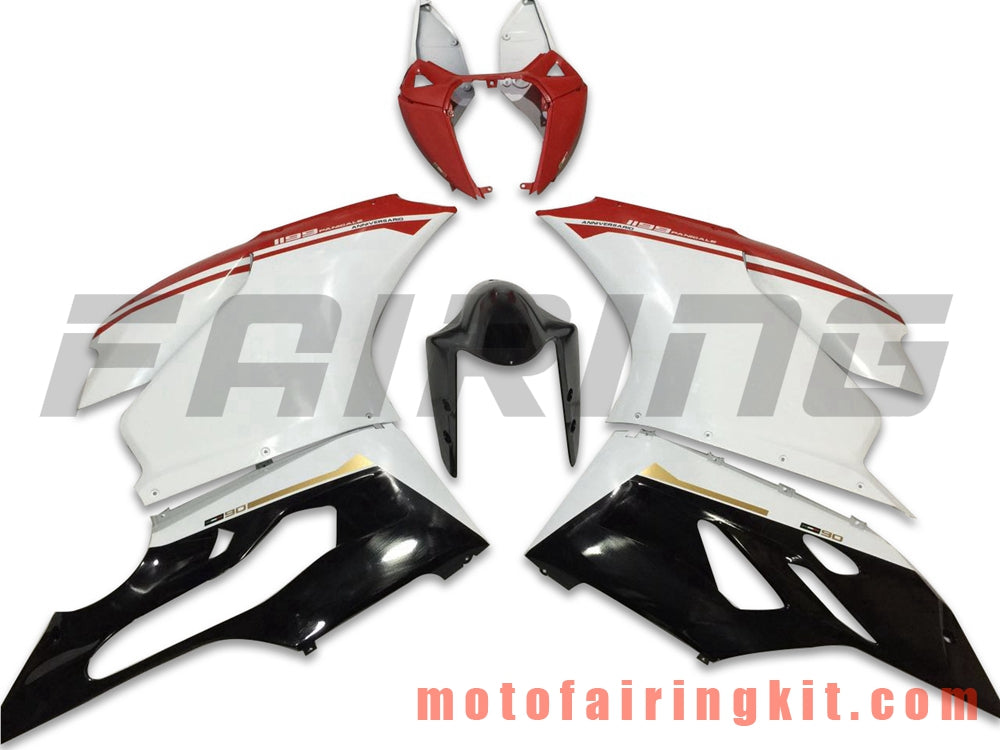 Fairing Kits Fit for 899 1199 2012 2013 12 13 Plastic ABS Injection Mold Complete Motorcycle Body Aftermarket Bodywork Frame (White & Red) B020